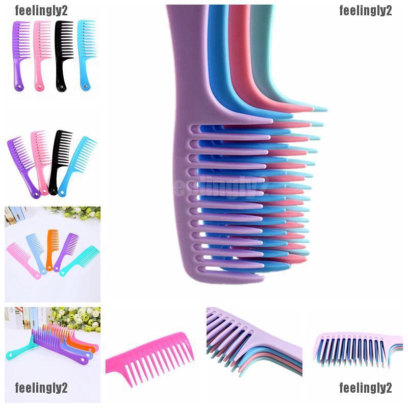 ❤Mặt Trời❤ Lược Chải Tóc Răng Rộng Có Tay Cầm Nhựa Chống Tĩnh Điện