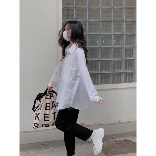 áo sơ mi vạt tôm cổ đức túi ngực SA461 LOLLIE STUDIO