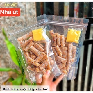 bánh tráng cuộn tôm chấm bơ vàng