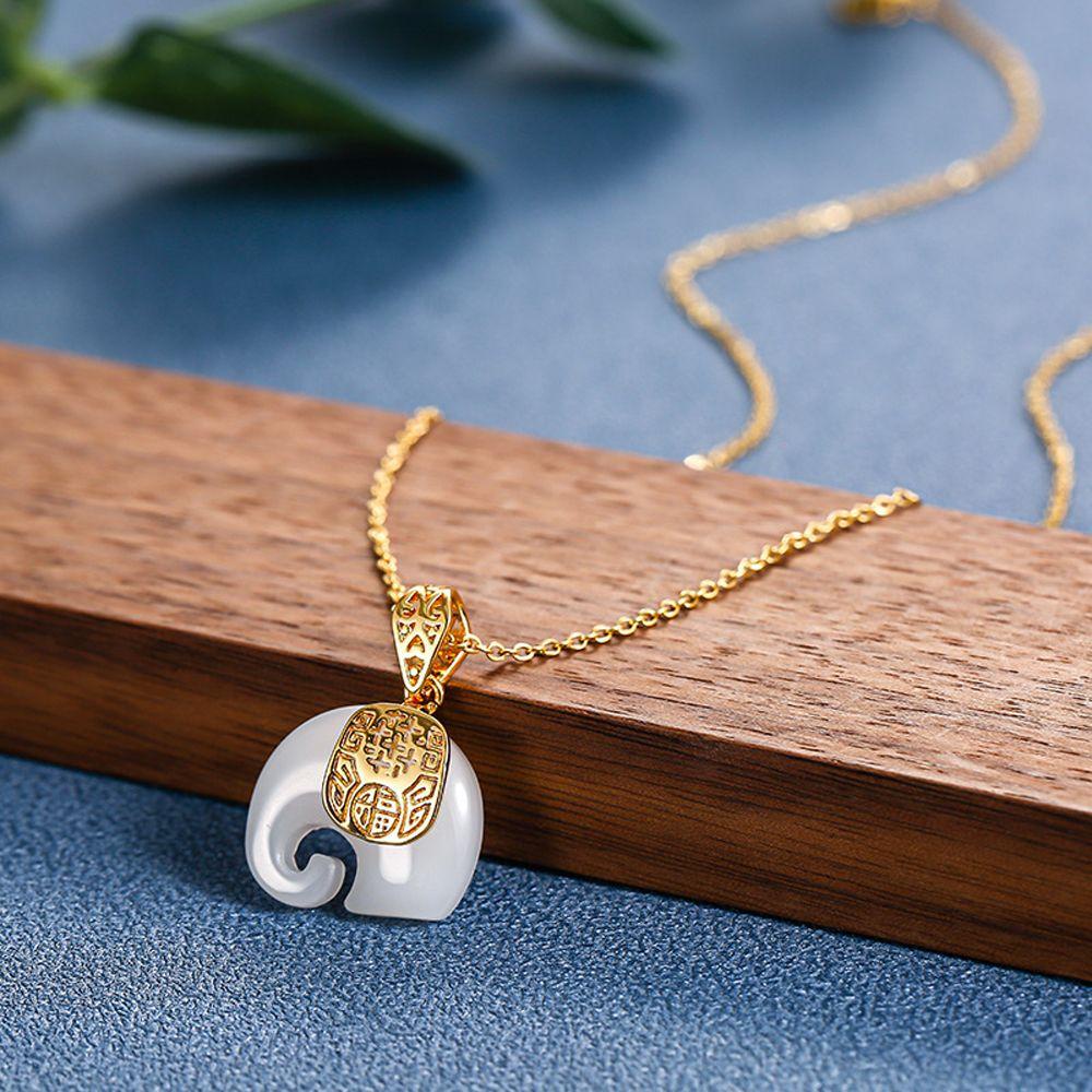 Vanes1 Dây Chuyền Mặt Hình Chú Voi Dễ Thương Phong Cách Hàn Quốc Cho Nữ