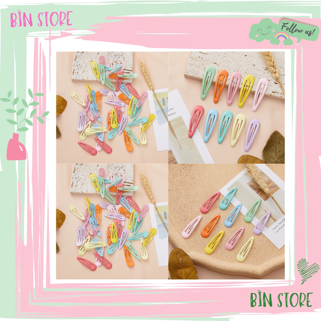 Set 30 kẹp tóc bóng giọt nước cho bé gái xinh xắn dễ thương BÌN STORE