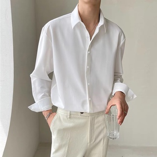 Áo sơ mi nam dài tay form suông cổ bẻ Hàn Quốc vải cao cấp chống nhăn A07
