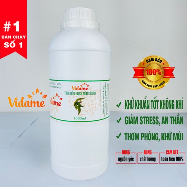 [TRỢ GIÁ] 1 Lít Tinh Dầu Bạch Đàn Chanh Nguyên Chất VIDAME có kiểm định COA, hương bạch đàn thơm, khử mùi, đuổi chuột