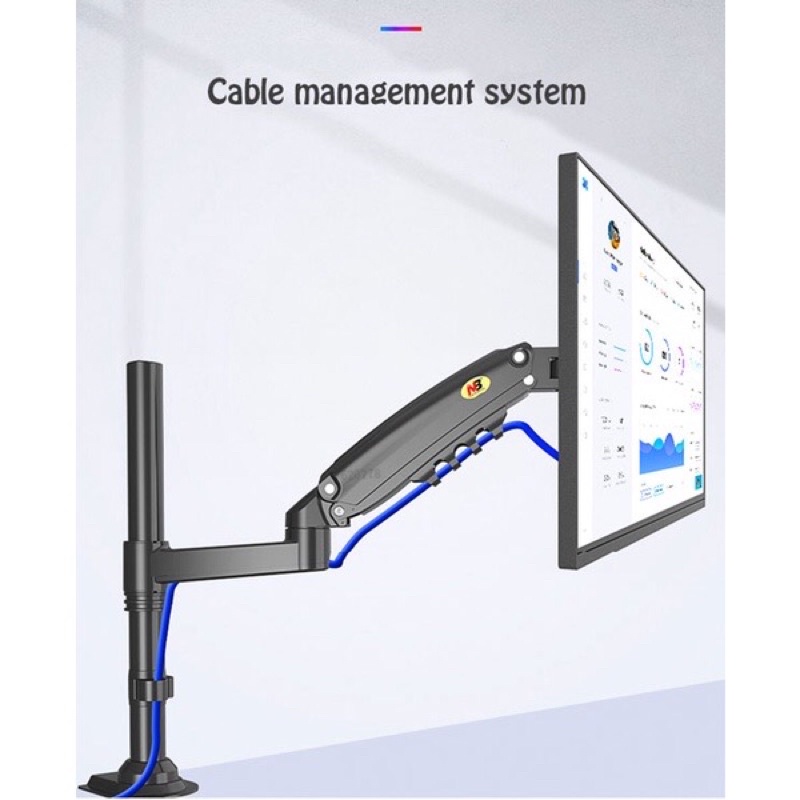 Giá Treo Màn Hình NB H100 22 - 35 Inch - Tay Treo Màn Hình Máy Tính Gắn Bàn Xoay 360 Độ