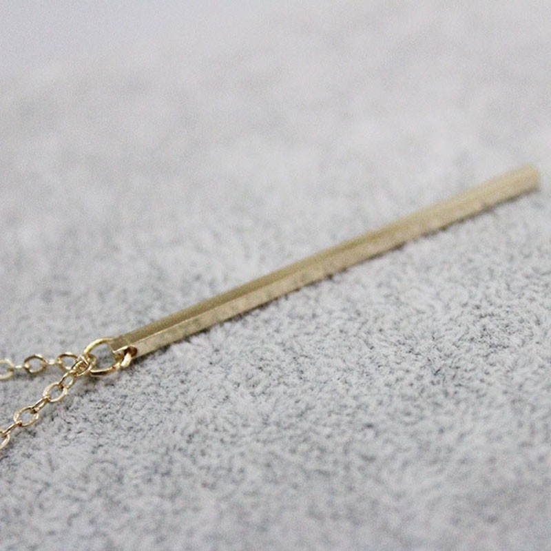 Dây chuyền kim loại mặt hình que dài đơn giản thời trang cho nữ