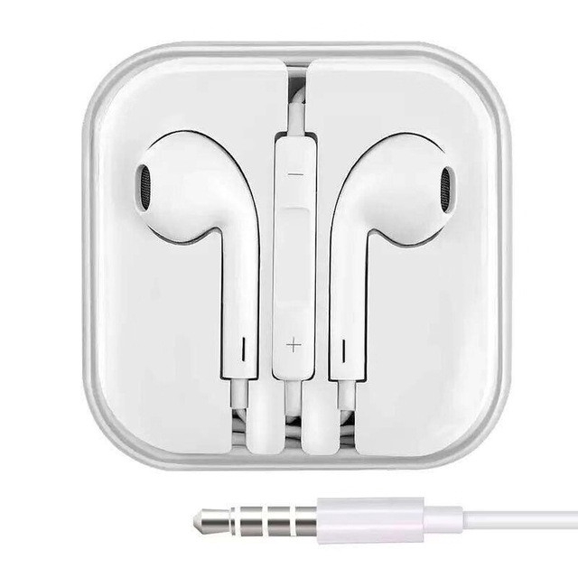 Tai nghe nhét tai màu trắng kết nối 3.5mm có mic đàm thoại Stereo Sound Earphone With MIC Bass Boots In-Ear Headphone