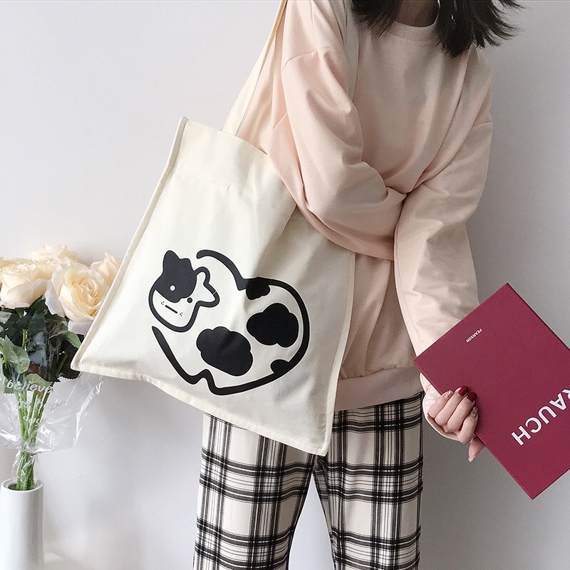 Túi tote kiểu Hàn Quốc Yammy cherry vừa a4 xinh xắn (hình thật)