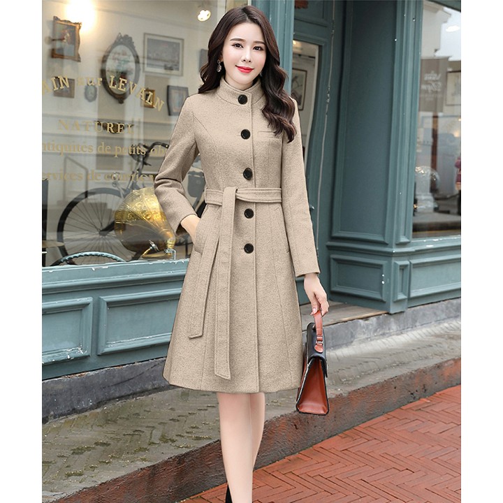 ÁO KHOÁC DẠ FROM DÀI PHỐI NÚT KÈM BELL QC450397VN | BigBuy360 - bigbuy360.vn