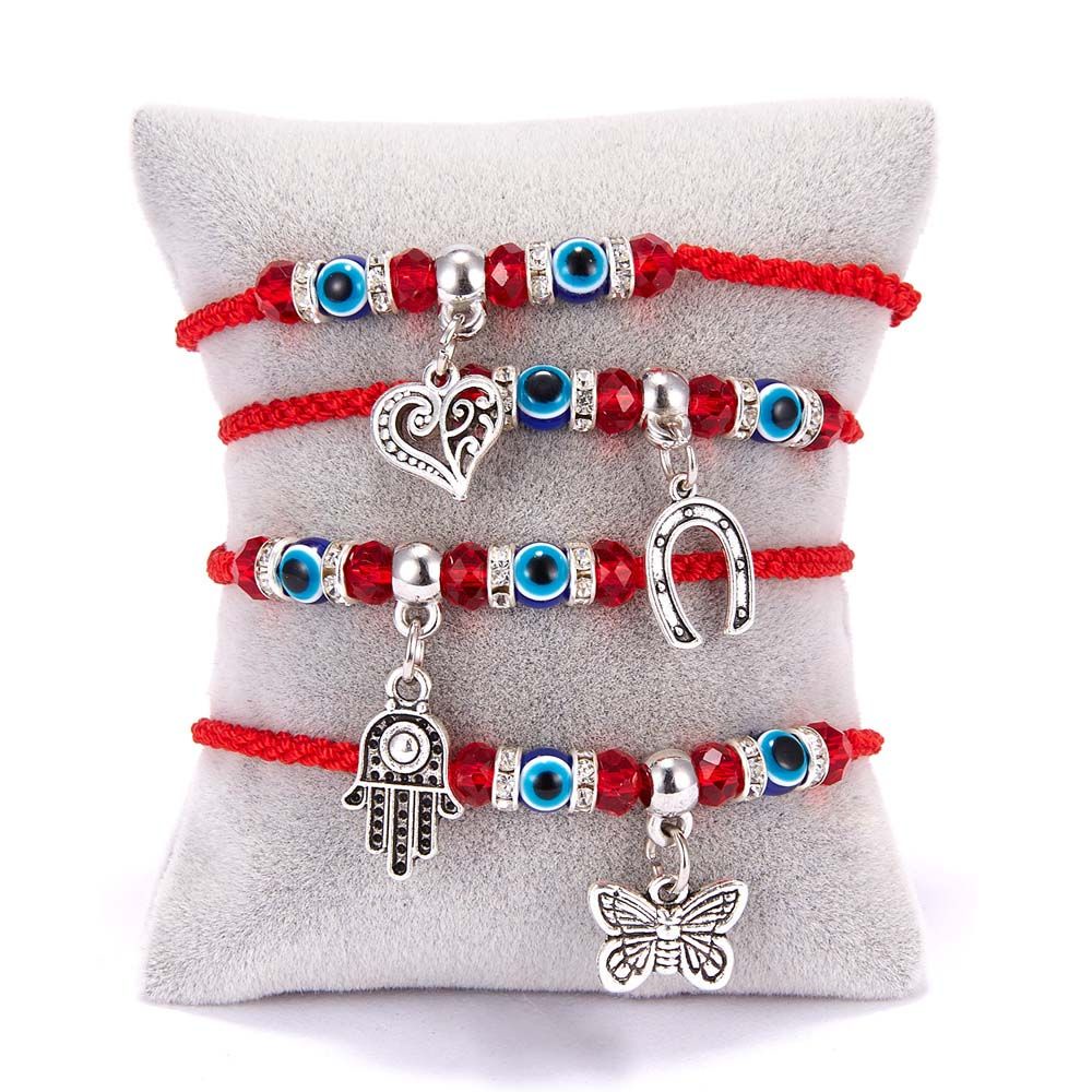 MXMUSTY Fashion Bangles Women Wrist Jewelry Braided Bracelet Friendship Red Rope String Adjustable Lucky Blue Evil Eye Beads