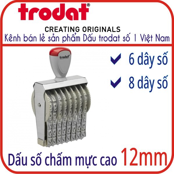 Dấu số tự xoay chấm mực, số cao 12mm ( Chính hãng Trodat)