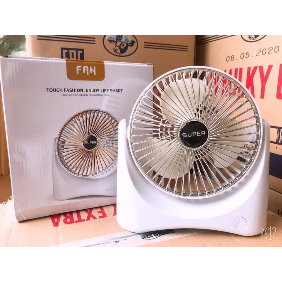 Quạt Để Bàn Sạc Tích Điện Super Fan, 3 Chế Độ Mát, Để Bàn Làm Việc, Ô Tô...Siêu Tiện Lợi Cho Mùa Hè Nóng Nực | BigBuy360 - bigbuy360.vn
