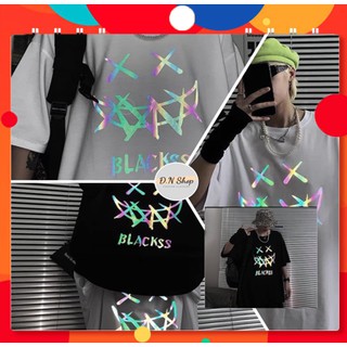 Áo thun phản quang blackss tay lỡ unisex nam nữ form rộng free size cá tính cool ngầu