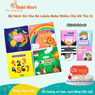 Bộ sách vải cho bé Lalala Baby nhiều chủ đề thú vị. Mini cloth book, Phát triển trí não, tập cho bé nhiều kiến thức!