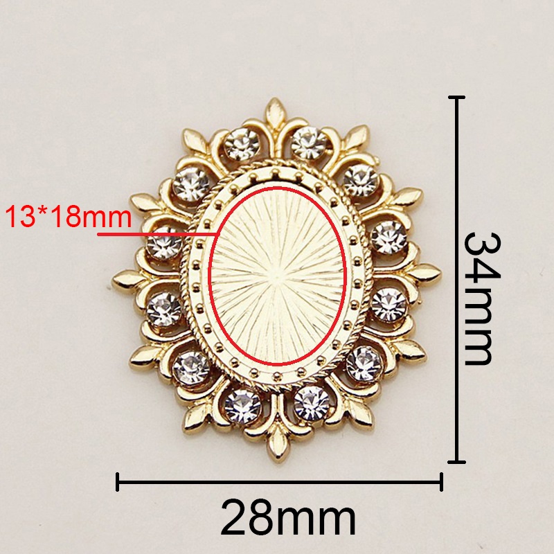 Hạt dán đáy bằng 28*34mm làm vương miện Lolita charm mặt dây chuyền nguyên liệu làm trâm làm trang sức cổ trang