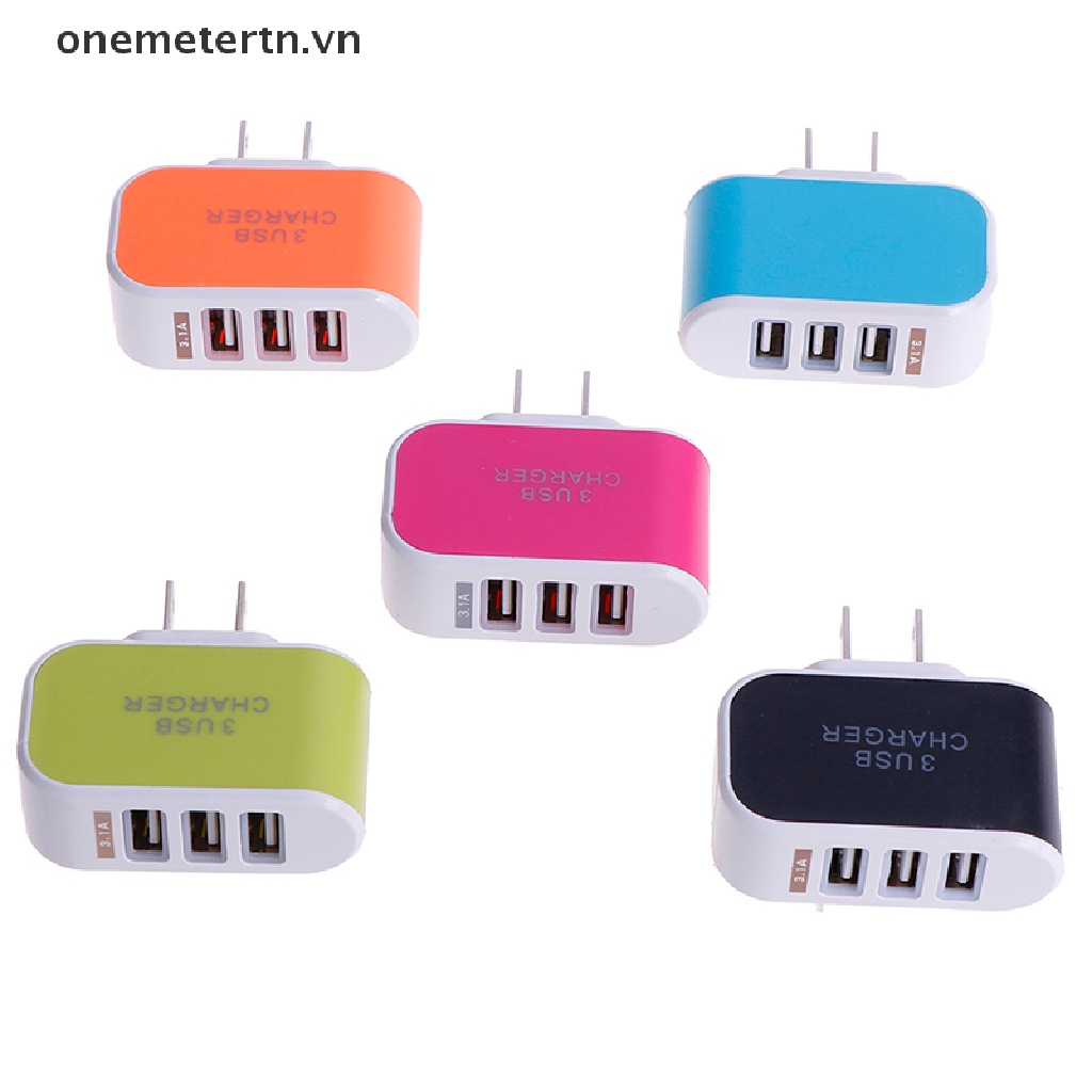 Củ Sạc onemetertn 5V 3.1A Ba Cổng USB Tiện Dụng Khi Đi Du Lịch