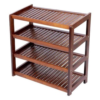 Kệ dép gỗ cao su 4 tầng dài 63cm