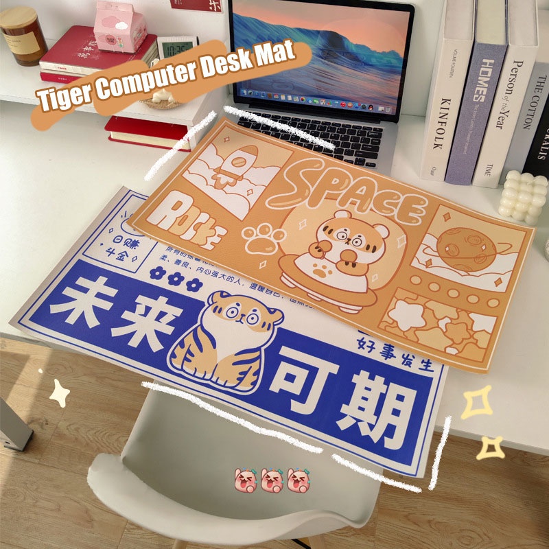 Miếng lót chuột máy tính W&g kích cỡ lớn chống thấm nước họa tiết hổ năm mới xinh xắn