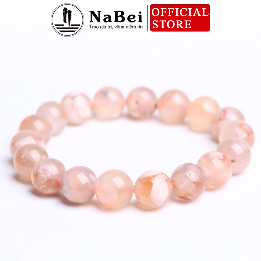 Vòng Tay Đá Mã Não Hoa Anh Đào Tự Nhiên Phù Hợp Cho Mệnh Hỏa, Thổ NB341 - Phong Thuỷ NaBei Store
