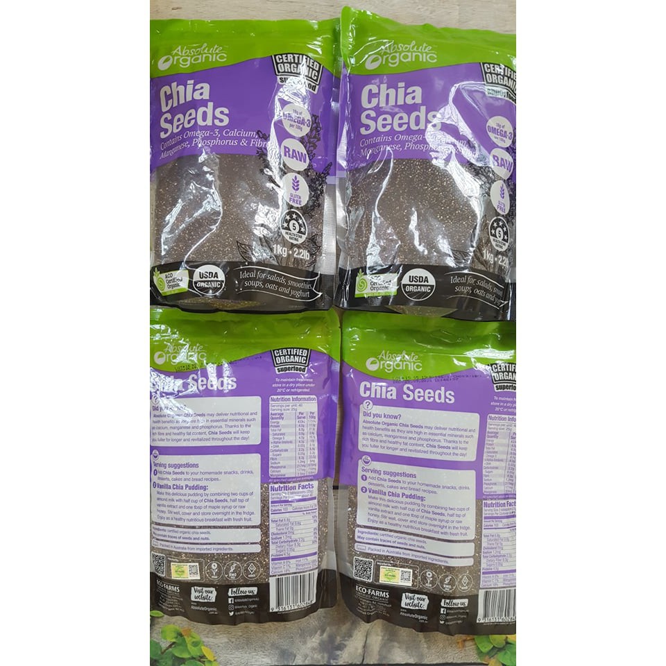 Hạt chia Absolute Organic Úc chia lẻ ( hàng nhập khẩu chính ngạch, có hóa đơn đỏ)