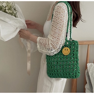 Túi lưới len net bag - túi tote sợi vải đan móc len
