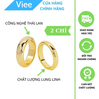 Nhẫn cưới trơn 2 chỉ mạ vàng 24k chất lượng cao (Thái Lan)