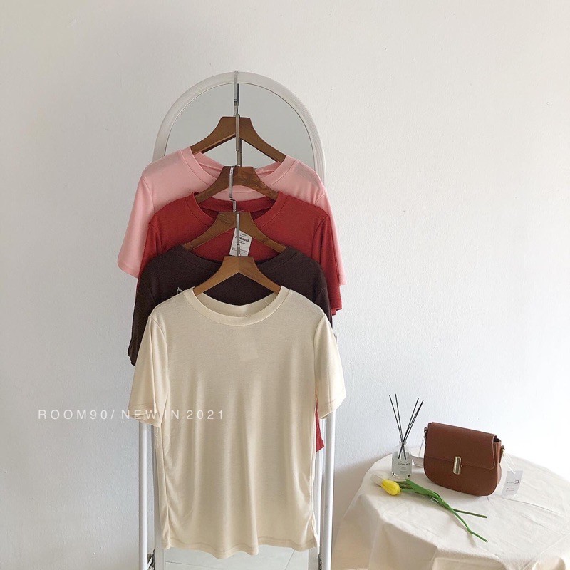 Thun trơn cổ tròn cotton basic (1547,1546)