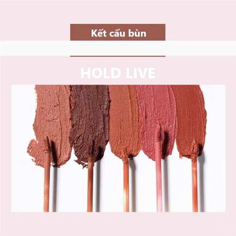 Son kem bùn HOLD LIVE hoàng gia mịn lì lâu trôi Cloudy Satin Misty Lip Mud HL474 HLIV66