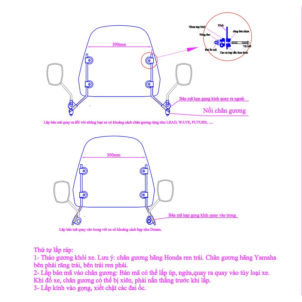 Kính chắn gió xe máy SYM Attila V