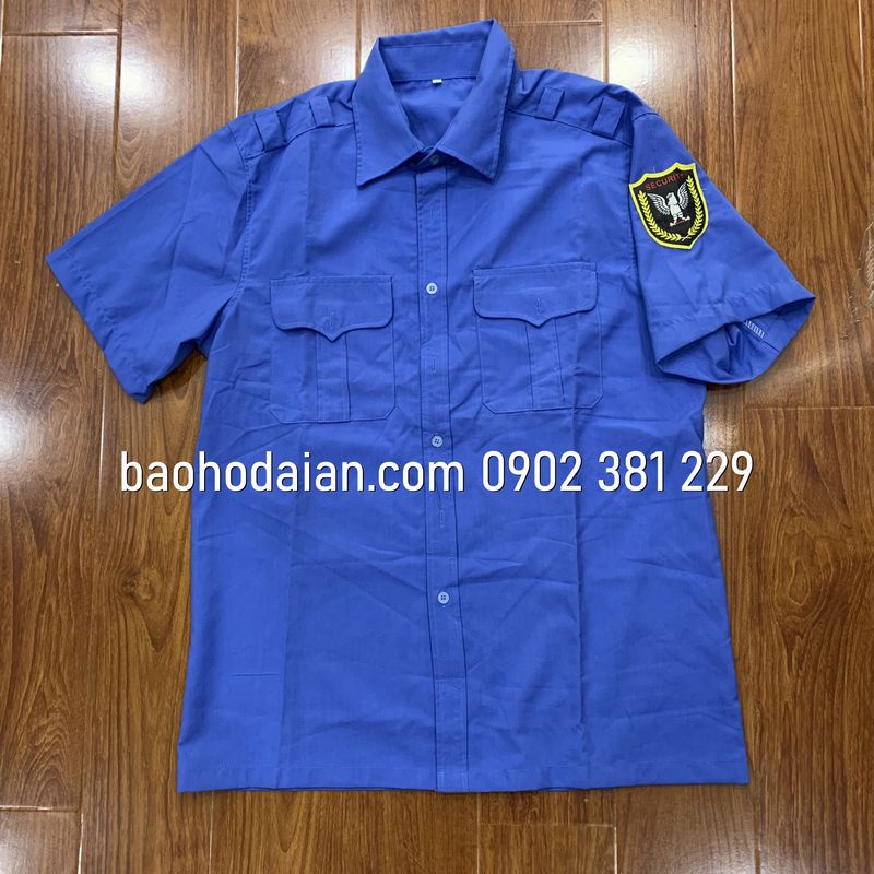 Áo đồng phục bảo vệ vải kate mỹ ngắn tay kèm logo