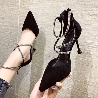 Giày cao gót dây đan chéo thiết kế mới quyến rũ thời trang dành cho nữ