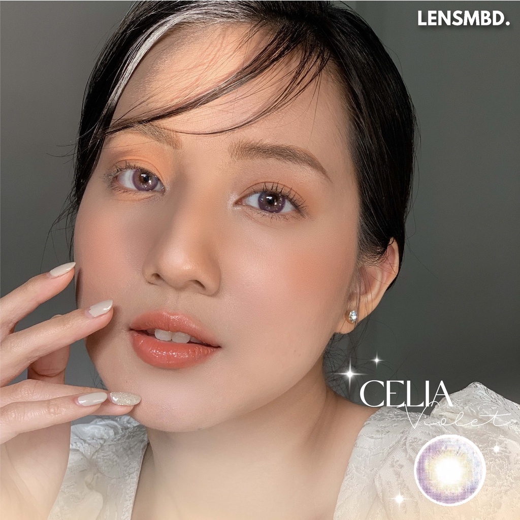 LENS KÍNH ÁP TRÒNG NỘI ĐỊA TRUNG MÀU TÍM MIX ÁNH SAO CELIA VIOLET DOUYIN.CONTACTLENS X LENSMBD.