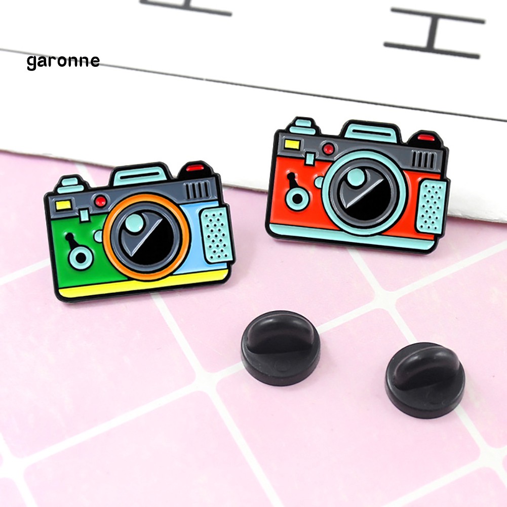 GA_Cartoon Multicolor Camera Badge Collar Lapel Brooch Pin Clothes Jewelry Decor