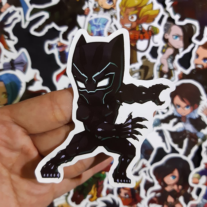 Bộ Sticker dán cao cấp chủ đề NHÂN VẬT HOẠT HÌNH CHIBI - Dùng dán Xe, dán mũ bảo hiểm, dán Laptop...