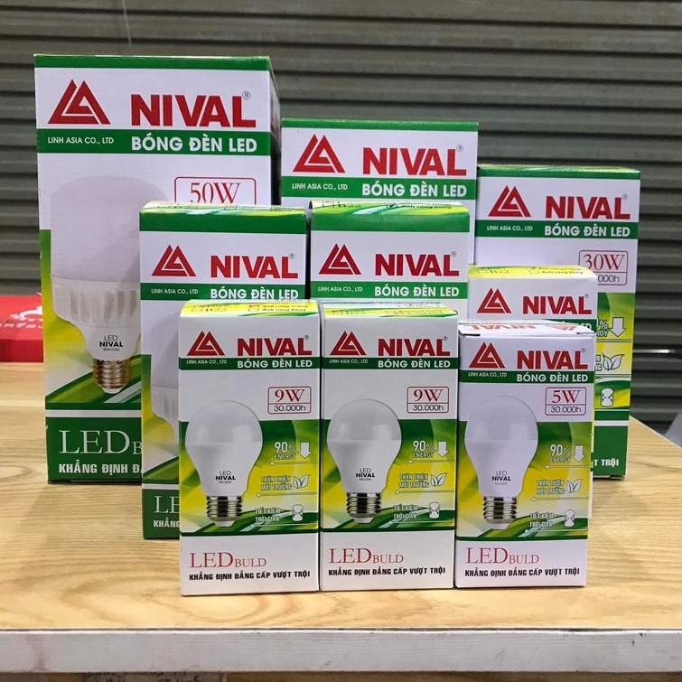 Bóng Đèn Led - Bóng Đèn Đui Xoáy - Cao Cấp Nival 30w/40w/50w