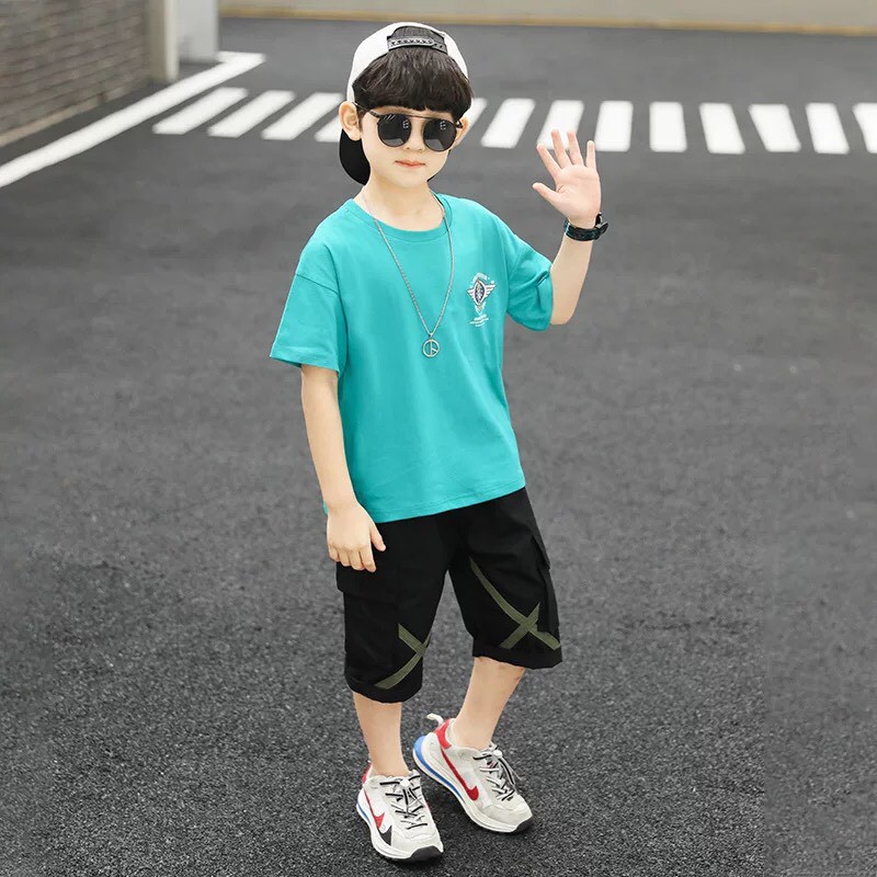 Bộ bé trai cỡ đại Phong Cách Hàn Quốc Chất Siêu Mát