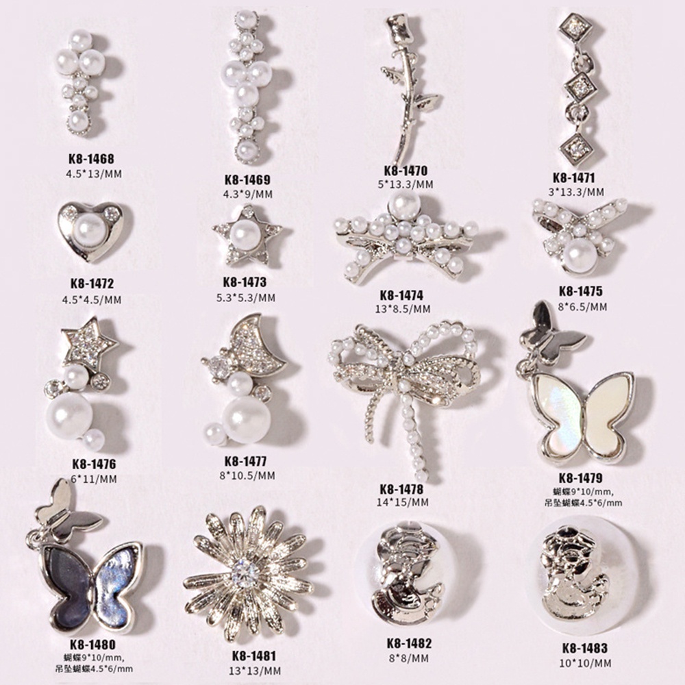 [Hàng mới về] Phụ Kiện Trang Trí Móng Tay Nghệ Thuật Hình Bướm Ánh Kim Loại 3D Sáng Bóng Thời Trang Sang Trọng