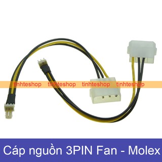 Cáp nguồn 3PIN Fan ra Molex IDE 3PIN - Cáp nguồn Molex ra Fan 3pin 20Cm