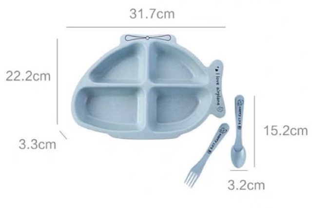 Khay đựng cơm,cháo cho các bé chất liệu nhựa lúa mạch 2 hình