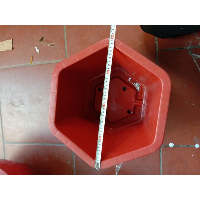 Chậu lục giác FA350, FA380, FA450, FA480 màu đỏ gạch đủ size