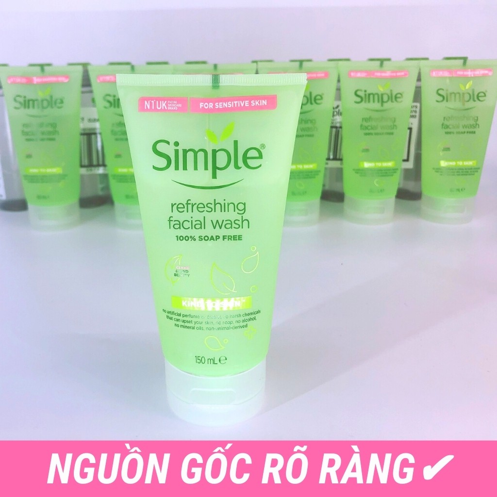 Sửa rửa mặt SIMPLE Refreshing Facial Wash Gel cho da nhạy cảm 150ml - ZAVENCI Official | BigBuy360 - bigbuy360.vn