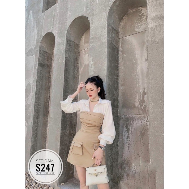 Bigsize Set đầm S247