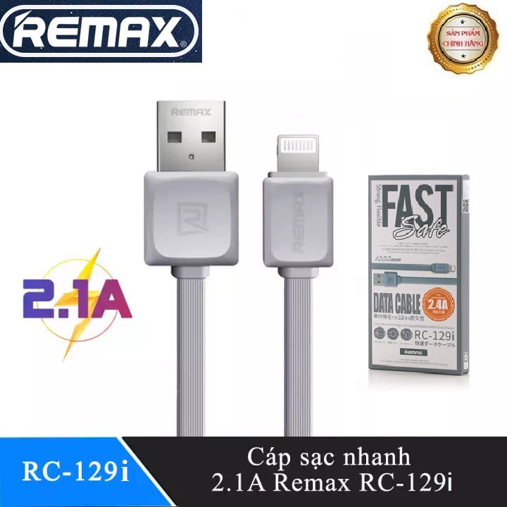 Cáp Sạc Iphone Fast Pro Remax RC-129i - Dây Sạc Nhanh Dành Cho Các Dòng Máy Iphone/Android - Bảo Hành Chính Hãng 12T