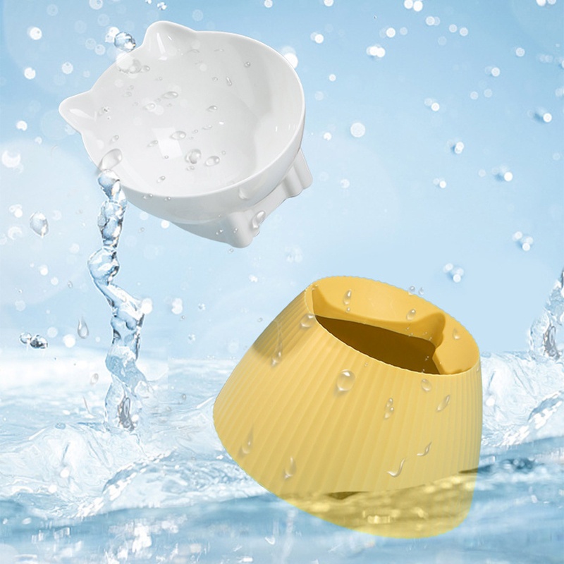 QQ Tô Đựng Thức Ăn / Nước Uống Có Đế Đứng Cho Mèo Cưng # 15° Bát Đơn Nâng Cao