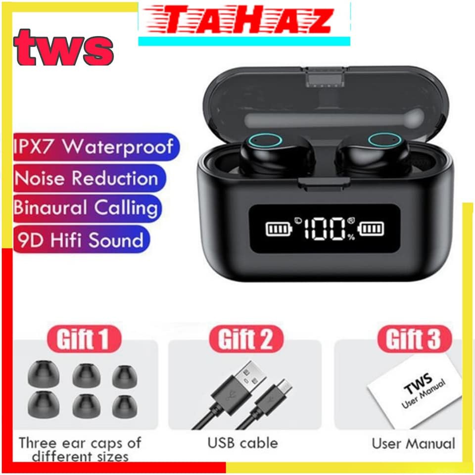 Tai Phone Bluetooth True wireless TWS 5.0 kiêm pin dự phòng 2000 mAh nghe không dây cảm ứng B281 Tahaz shop