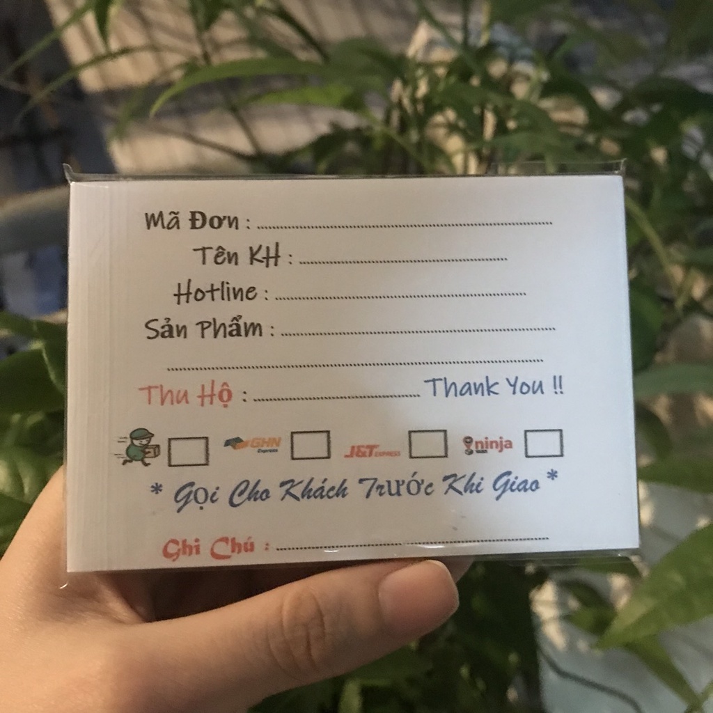 Phiếu ship hàng có keo dán sẵn - xấp 50 tờ