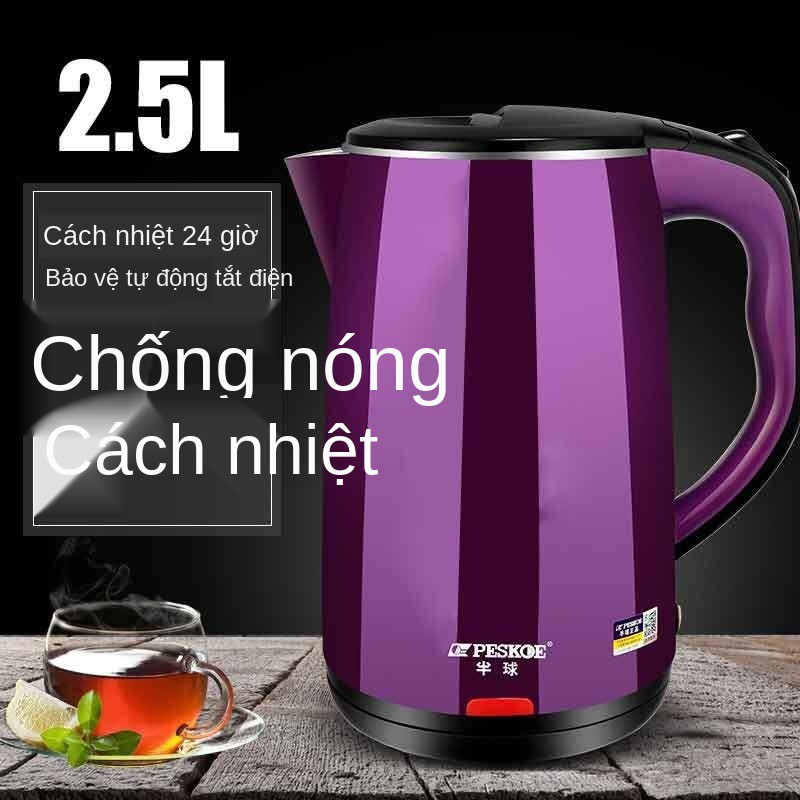 Bán cầu cách nhiệt thông minh Mì ấm dung tích lớn 2,5L có tự động ngắt điện dùng trong gia đình, đun nước