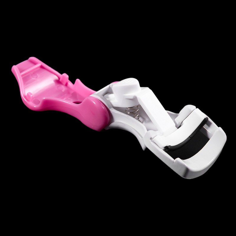 Women Cosmetic Tool Foldable White Pink Plastic Eyelash Curler