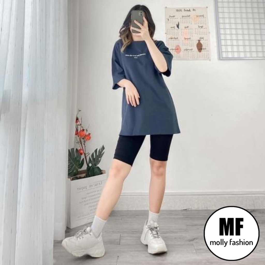 Quần legging nữ đùi  Quần Biker thun cạp cao biker lửng ngố dáng ôm bó lưng thun Molly Fashion