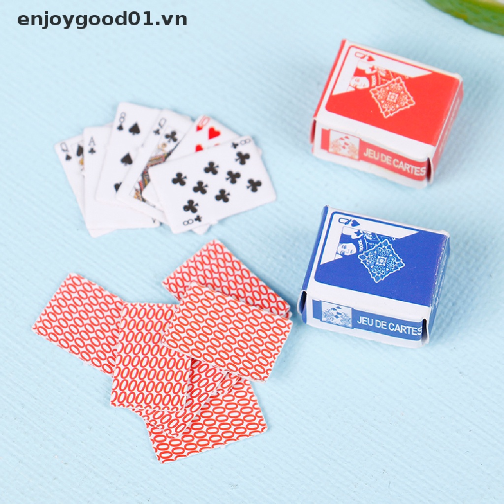 Bộ bài Poker tỉ lệ 1:12 trang trí nhà búp bê dễ thương