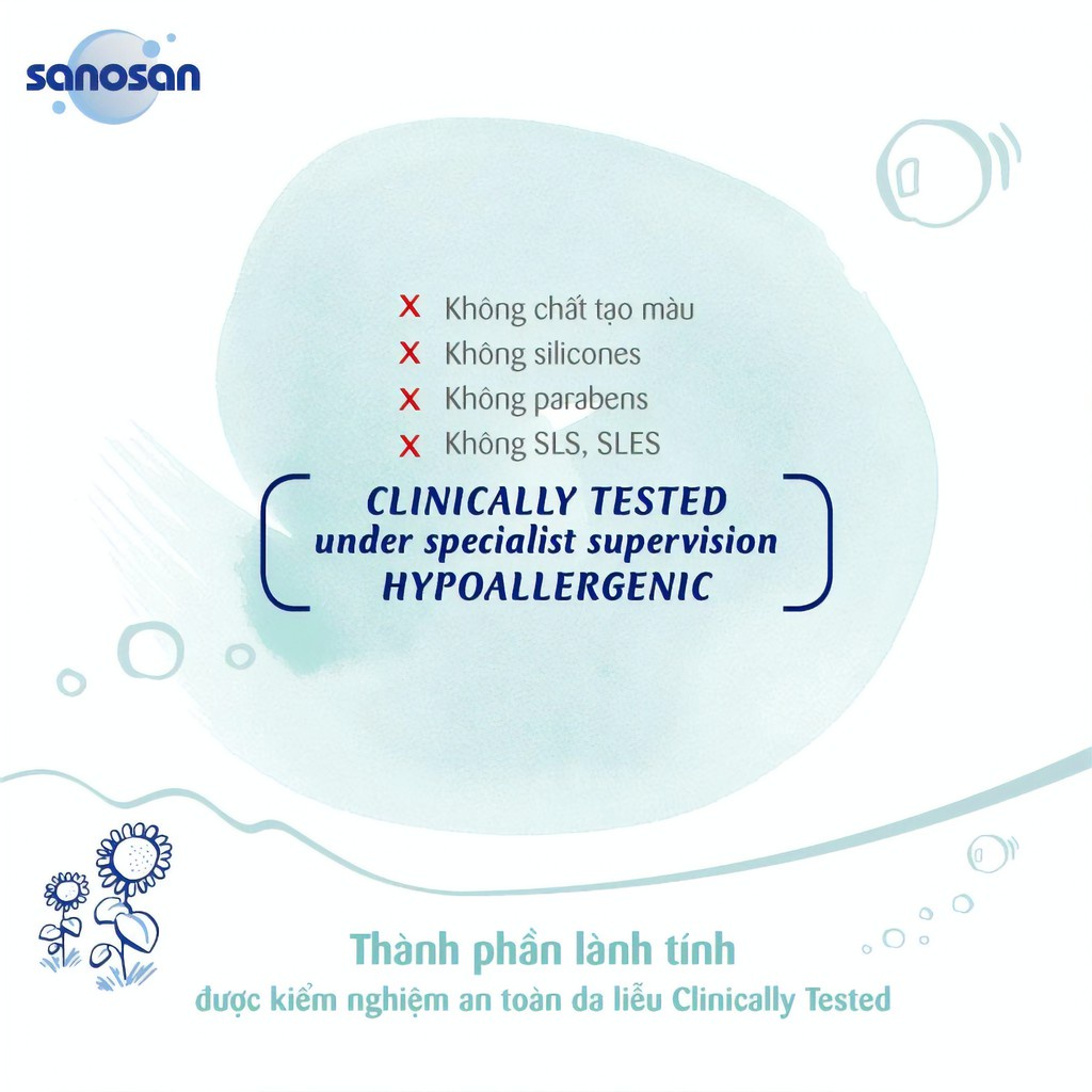 Sữa dưỡng thể/sữa tắm gội Sanosan Baby chiết xuất Olive hữu cơ gói 8ml